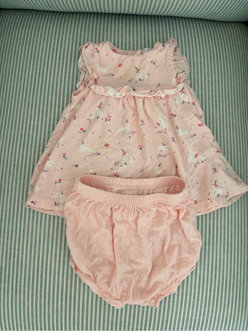Angel Dear Light Pink Bunny Dress with Bloomers - 6M